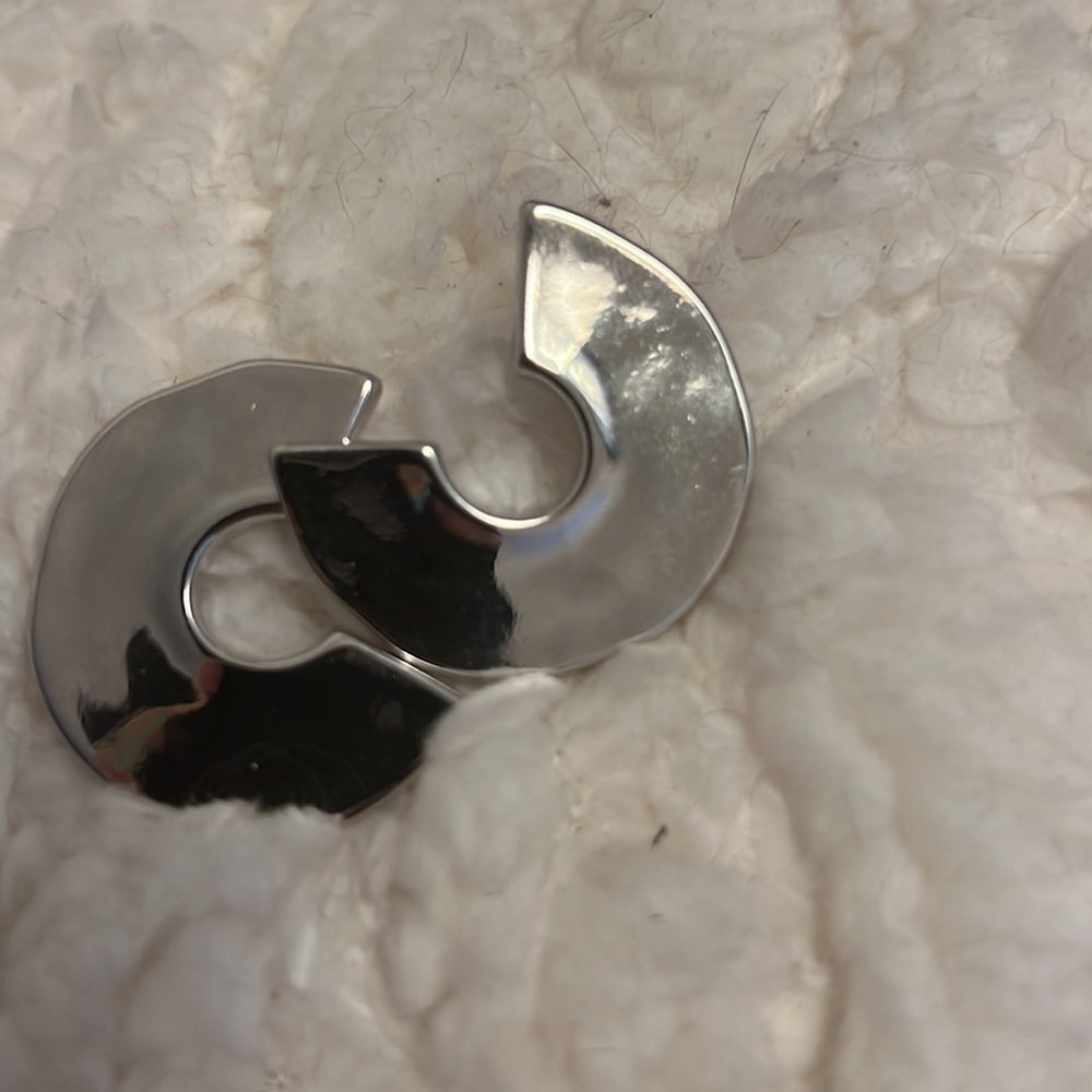 Silver Statement Earrings - image 2